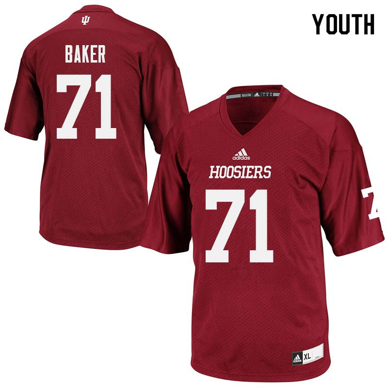 Youth #71 Delroy Baker Indiana Hoosiers College Football Jerseys Sale-Crimson